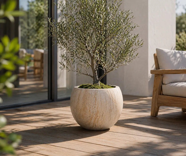 2 Sizes - Luxury Rounded Marble Planter | Premium Pot Range — gallery image 5