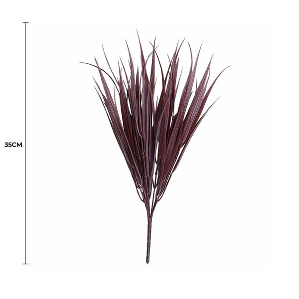 5 Pack Dark Red Artificial Grass Stem 35cm Long UV Resistant (Indoor or Outdoor) — gallery image 3