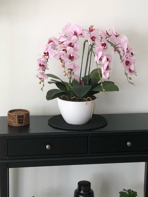 66cm Multi Stem Pink Butterfly Artificial Potted Orchid — gallery image 7