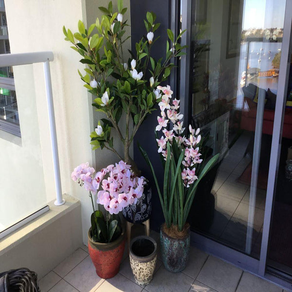 66cm Multi Stem Pink Butterfly Artificial Potted Orchid — gallery image 5