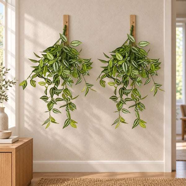 80cm Mixed Philodendron Bush - Artificial Hanging Plant — gallery image 6
