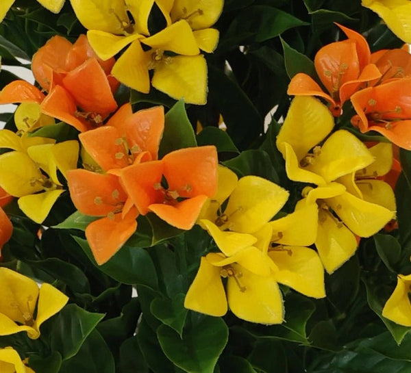 90cm UV Resistant Artificial Bougainvillea Tree | Yellow & Orange Faux Flowering Plant for Outdoor & Indoor — gallery image 5