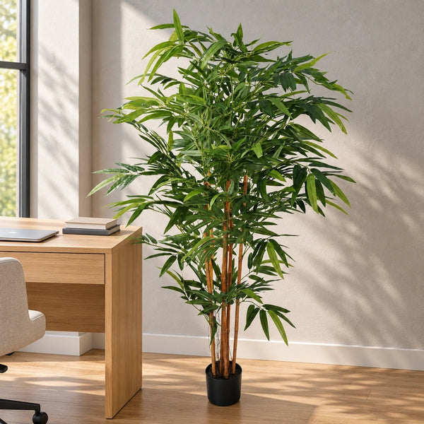 Artificial Bamboo Plant 150cm - Premium Two-Tone Green with Real Canes — gallery image 7