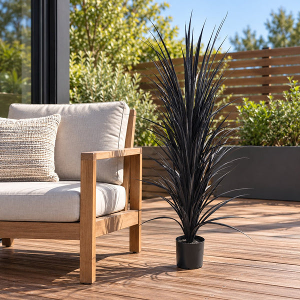 Artificial Black Yucca Grass 115cm - UV Resistant Premium Potted Plant — gallery image 9