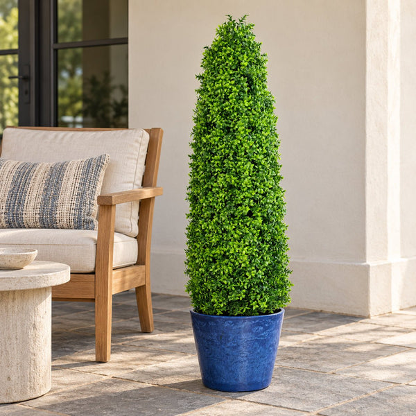 Artificial Boxwood Tree 120cm - UV Resistant Bright Green Buxus — gallery image 8