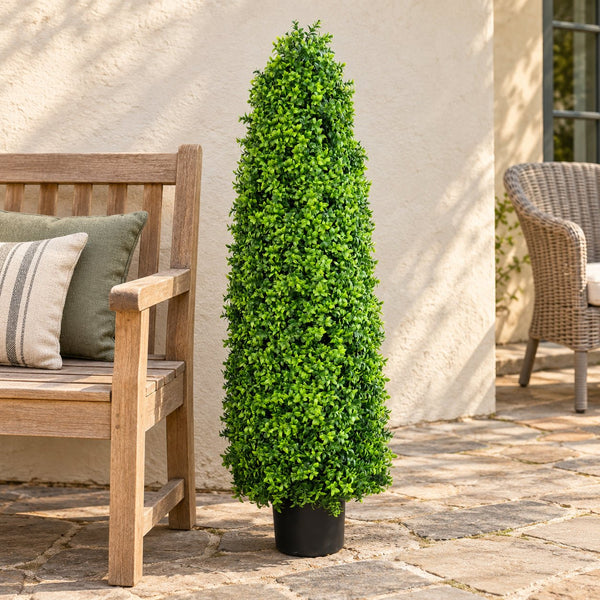 Artificial Boxwood Tree 120cm - UV Resistant Bright Green Buxus — gallery image 6