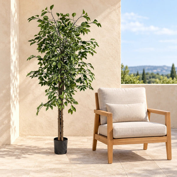 Artificial Ficus Tree 180cm - UV Resistant Premium Indoor/Outdoor Plant — gallery image 7