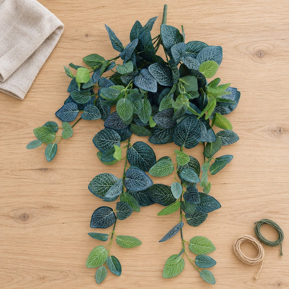 Artificial Fittonia Hanging Garland Bush 80cm — gallery image