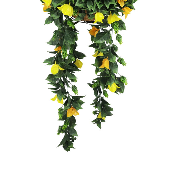 Artificial Hanging Basket Orange and Yellow Bouganvillea 30cm x 80cm Long UV Resistant — gallery image 4
