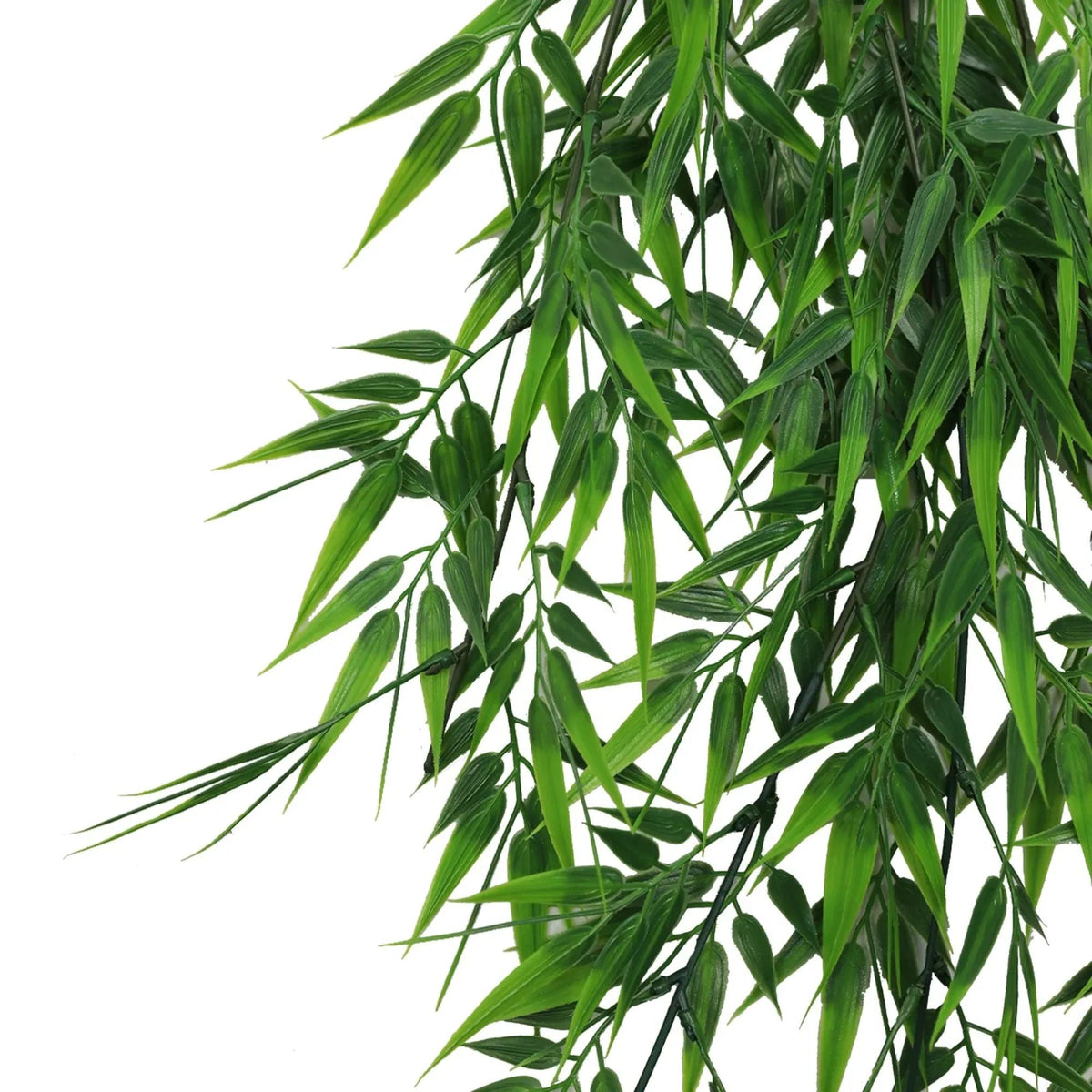 Artificial Hanging Dark Green Hanging Bamboo Leaf Garland Bush UV Resistant and Fire Rated 17cm x 76cm — gallery image