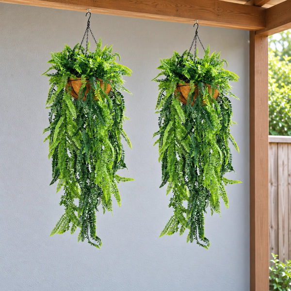 Artificial Hanging Fern Display – UV Resistant (45cm x 125cm) — gallery image 8