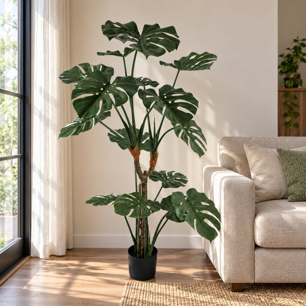 Artificial Monstera Floor Plant – Split Leaf UV Resistant (150cm) — gallery image 8