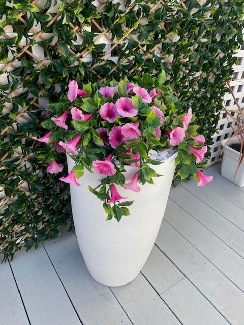 Artificial Petunia Hanging Basket UV Resistant 28cm — detail view