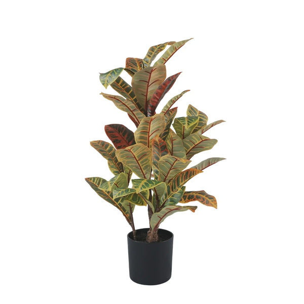 Artificial Potted Flaming Zebra Croton Plant — gallery image 3