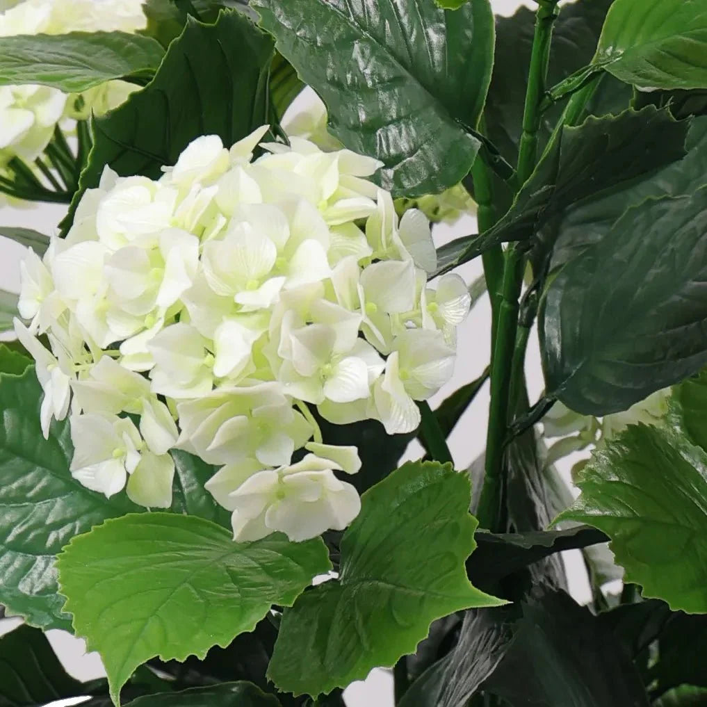 Artificial White Hydrangea Tree 90cm - UV Resistant Flowering Plant — gallery image
