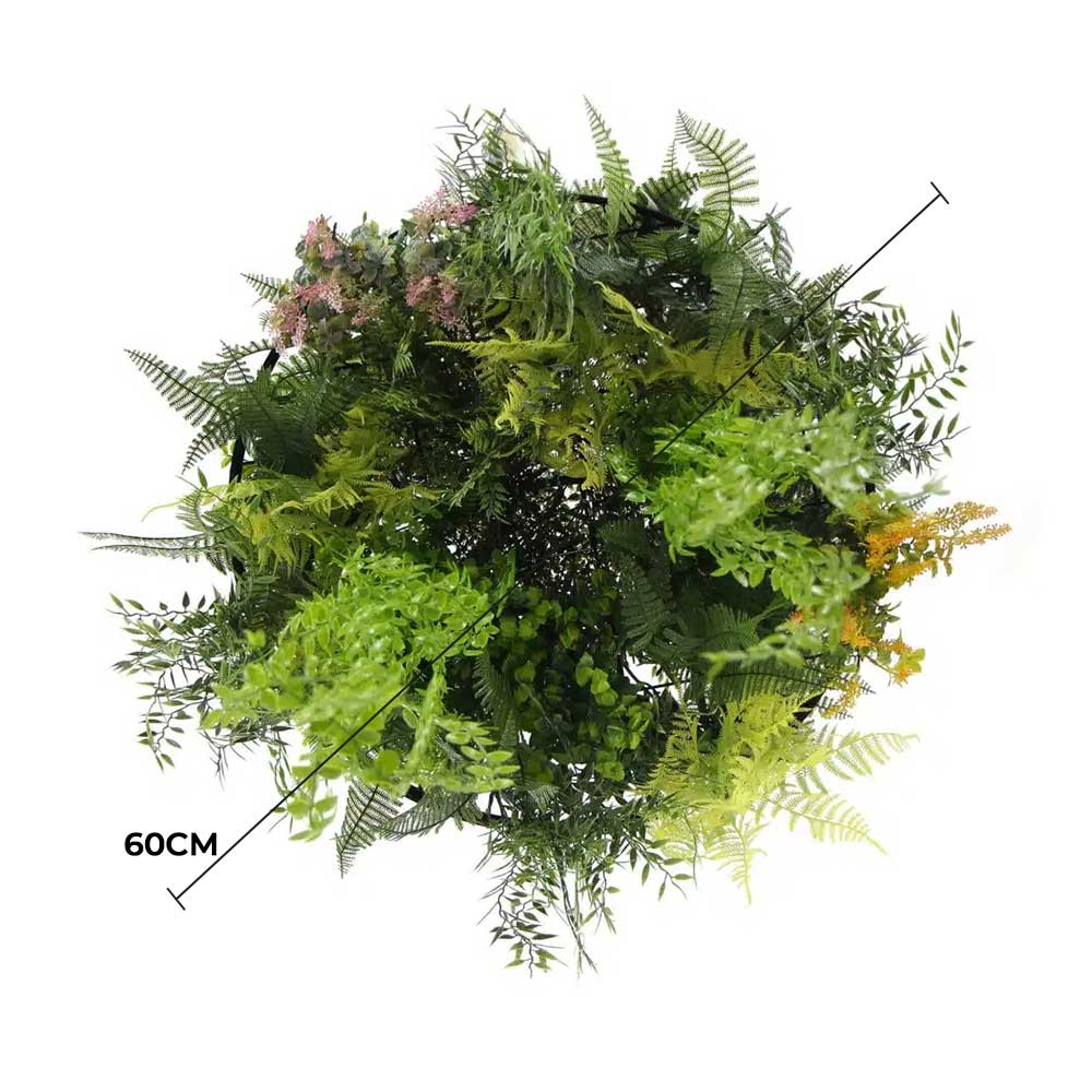 Black Artificial Hanging Eucalyptus Disc Chandelier with Trailing Foliage — 60cm — gallery image