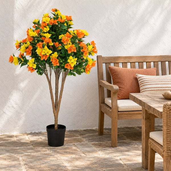 Bougainvillea Bloom Tree – Yellow & Orange Faux Florals (120cm, UV Treated) — gallery image 4