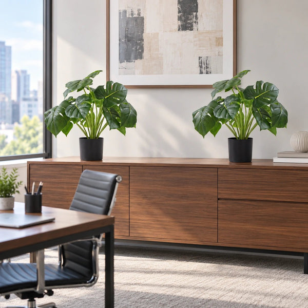 Dense Potted Artificial Split Philodendron Plant With Real Touch Leaves 50cm — gallery image 16