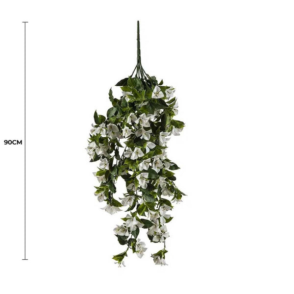 Hanging White Artificial Bougainvillea Plant UV Resistant 90cm — gallery image 6