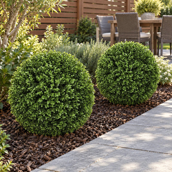 Large Artificial Topiary Ball Natural Buxus 44cm UV Resistant — gallery image 11
