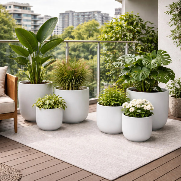 Luxury Egg-Shaped Ovate Planter Set of 5 | Premium Pot Range — gallery image 7
