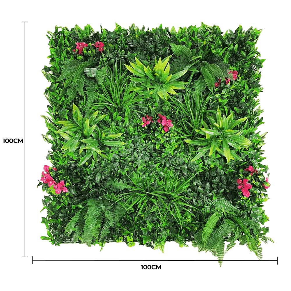 Luxury Flowering Lilac Vertical Garden Green Wall Panel 1m x 1m – SGS UV Resistant — UV resistant artificial plant