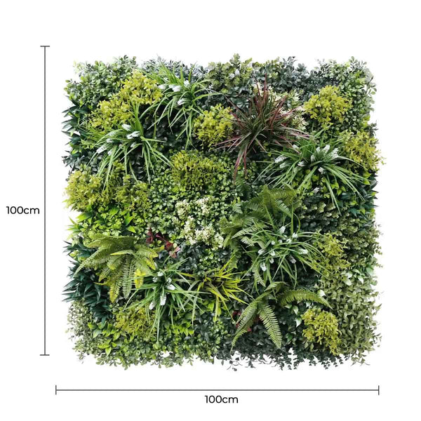 Luxury Lush Spring Vertical Garden Green Wall Panel 1m x 1m – SGS UV Resistant — detail view