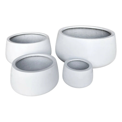 Luxury Soft Tapered Bowl Planter Set of 4 | Matt Black, White & Grey | Premium Pot Range