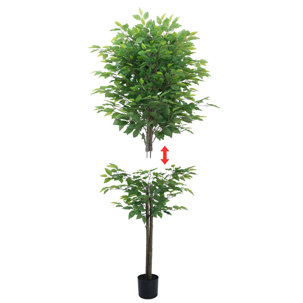 Mixed Green Bushy Artificial Ficus Tree 180cm — gallery image 11