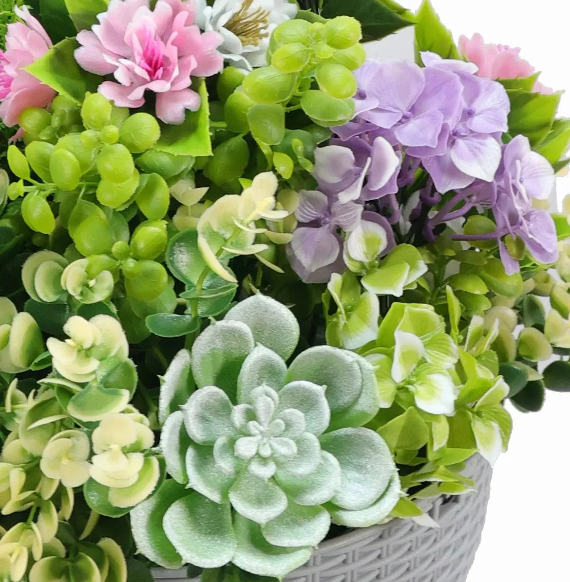 Luxury Modern Hanging Faux Succulent Bowl UV Protected (36cm) — gallery image