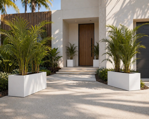 Luxury Rectangular Trough Planter Set of 3 | Matt Black & White | Premium Pot Range — gallery image 7