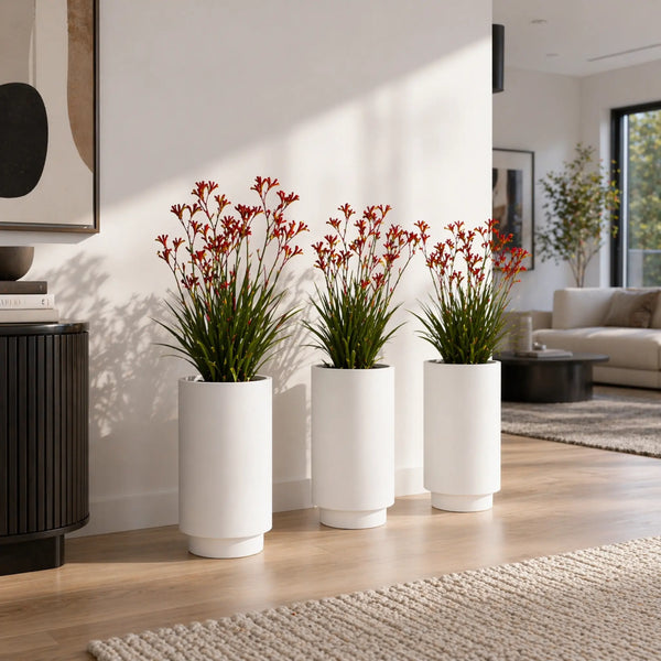Luxury Cylinder Planter 40cm | Matt Black & White | Premium Pot Range — gallery image 6