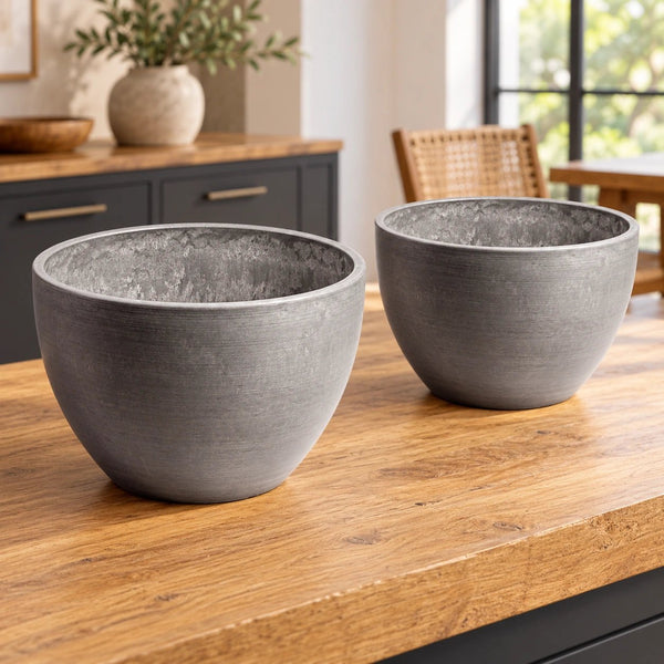 Polished Grey Planter Bowl 30cm — gallery image 3