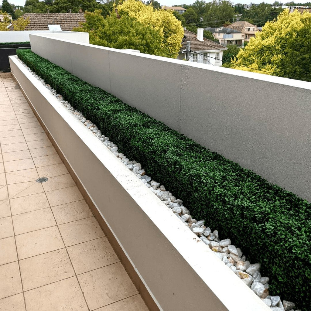 Portable Boxwood Hedge 100cm x 25cm - UVTEX Certified UV Resistant — UV resistant artificial plant