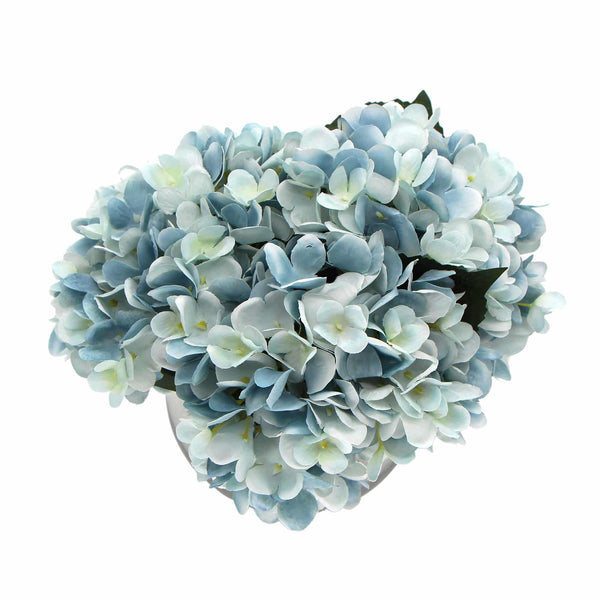 Premium Faux Hydrangea With Glass Vase (Artificial Flowering Blue Hydrangea) 23cm — gallery image 4