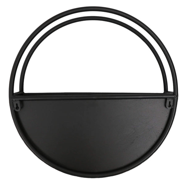 Premium Floating Half Moon / Semi Circle Metal Wall Planter | Onyx Black 45cm — gallery image 7