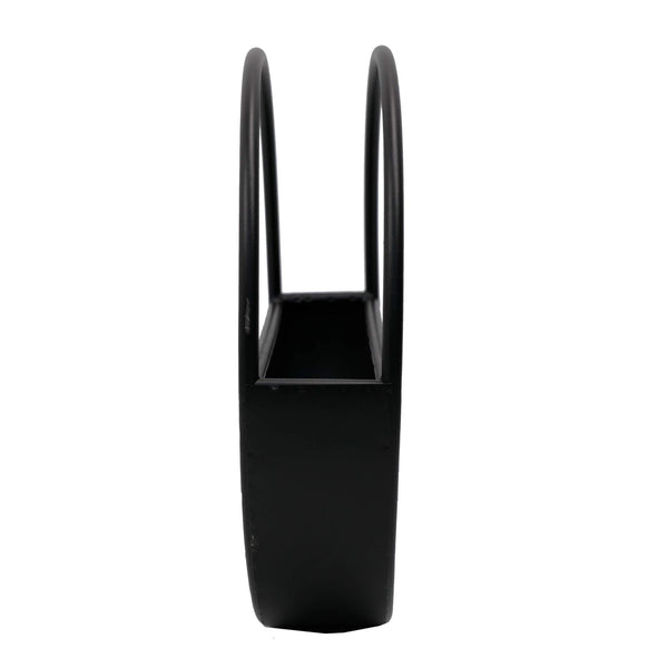 Premium Floating Half Moon / Semi Circle Metal Wall Planter | Onyx Black 45cm — gallery image 8