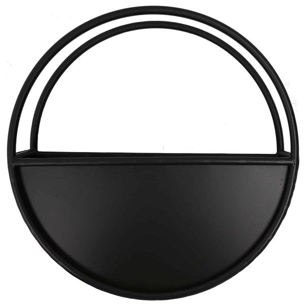 Premium Floating Half Moon / Semi Circle Metal Wall Planter | Onyx Black 45cm — gallery image 10