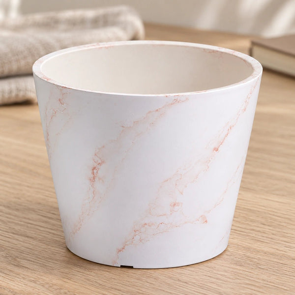 Red & White Imitation Marble Pot 25cm — gallery image 4