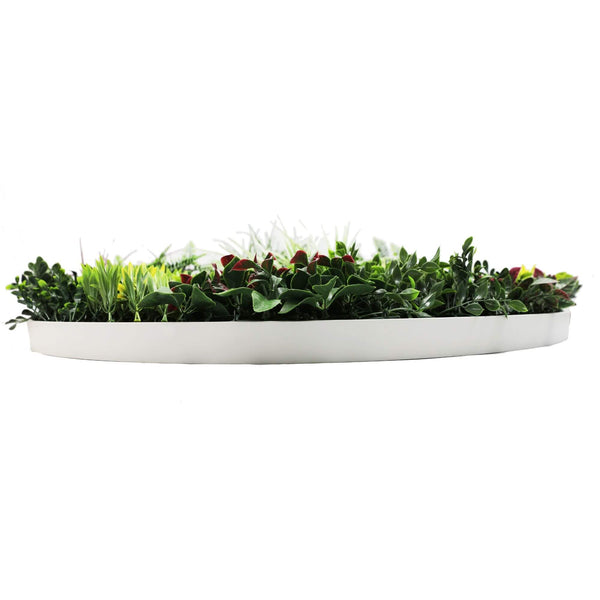 Slimline Artificial Green Wall Disc Art 100cm Colour Fresh UV Resistant (White) — gallery image 5