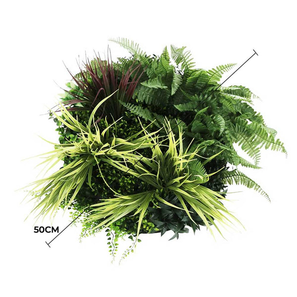 Slimline Artificial Green Wall Disc Art 50cm White Grassy UV Resistant (White) — gallery image 3