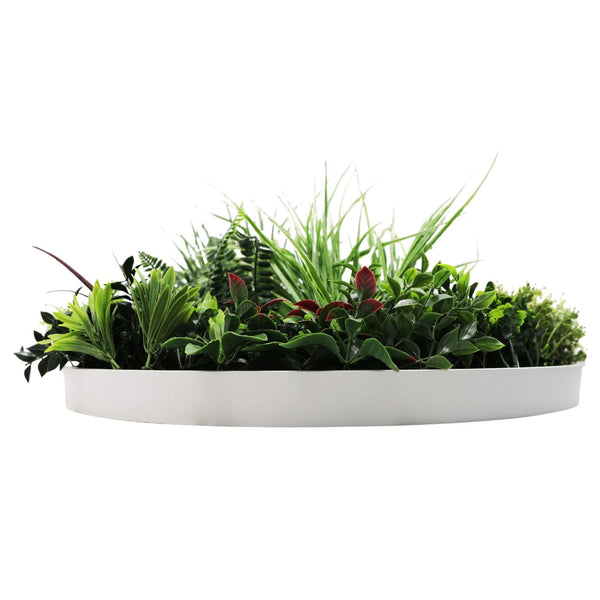 Slimline Artificial Green Wall Disc Art 60cm Colour Fresh UV Resistant (White) — gallery image 5