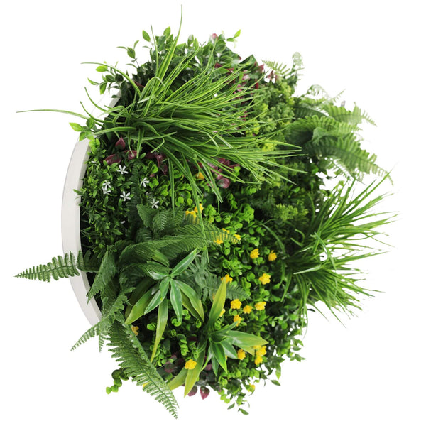 Slimline Artificial Green Wall Disc Art 60cm Country Fern UV Resistant (White) — gallery image 4