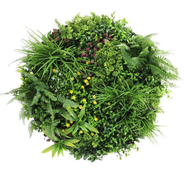 Slimline Artificial Green Wall Disc Art 80cm Country Fern UV Resistant (Black) — gallery image 4