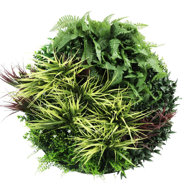 Slimline Artificial Green Wall Disc Art 80cm Grassy Fern UV Resistant (Black) — gallery image 4