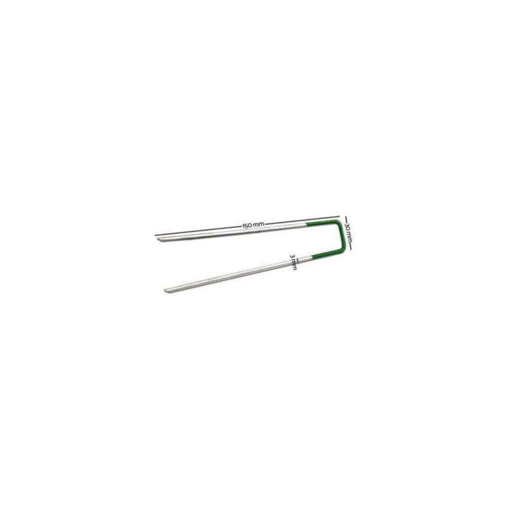 Artificial Grass Roll Pegs / Fake Grass Galvanized Metal Pegs With Green Top 100 Pieces — installation hardware