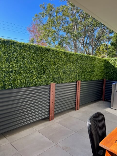 Portable Mixed English Artificial Boxwood Hedge UV Resistant 1.5m x 1.5m - Designer Vertical Gardens artificial garden wall plants artificial green wall australia