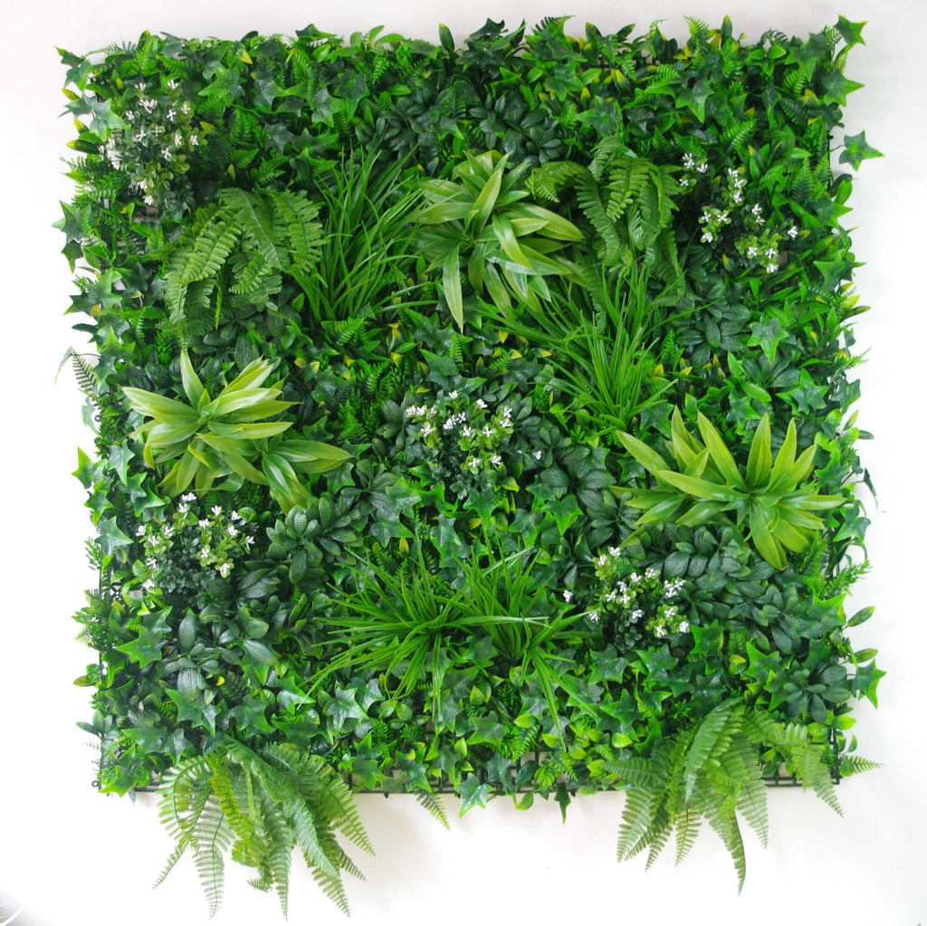 Luxury White Flowering Boxwood Vertical Garden Green Wall Panel 1m x 1m – SGS UV Resistant — UV resistant artificial plant