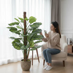 110cm Artificial Calathea Plant in Pot - Premium Lifelike Striped Foliage for Home & Office - Designer Vertical Gardens