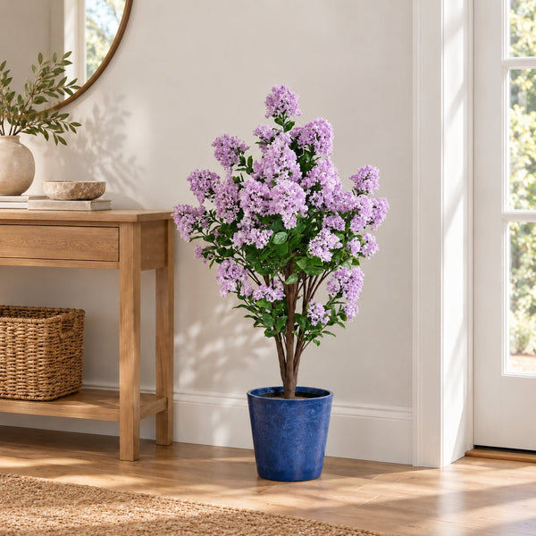 120cm UV Protected Artificial Lilac Crepe Myrtle Tree | Outdoor Faux Flowering Plant — gallery image 5